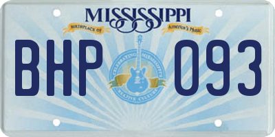 MS license plate BHP093