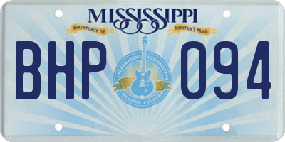 MS license plate BHP094