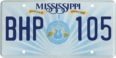 MS license plate BHP105