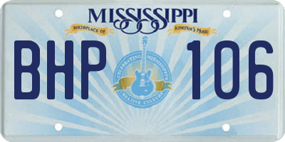 MS license plate BHP106