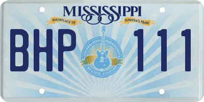 MS license plate BHP111