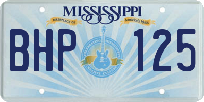 MS license plate BHP125