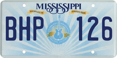 MS license plate BHP126