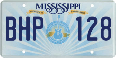 MS license plate BHP128