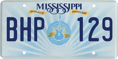 MS license plate BHP129
