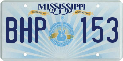 MS license plate BHP153