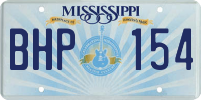 MS license plate BHP154