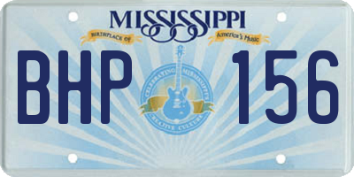 MS license plate BHP156