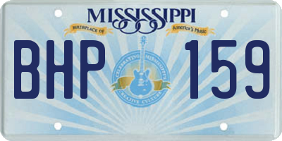 MS license plate BHP159