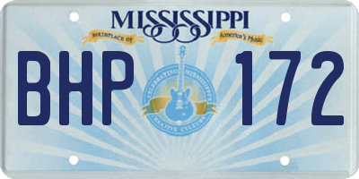MS license plate BHP172