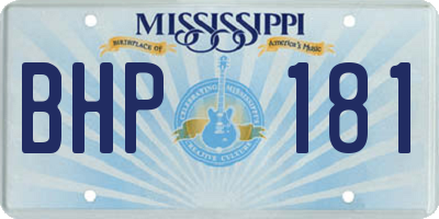 MS license plate BHP181