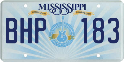 MS license plate BHP183