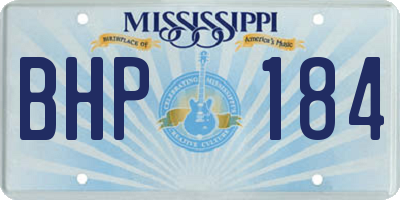 MS license plate BHP184