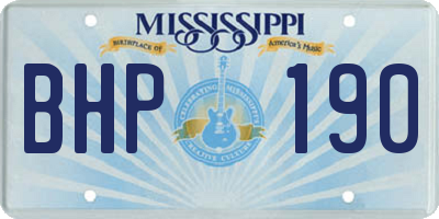 MS license plate BHP190