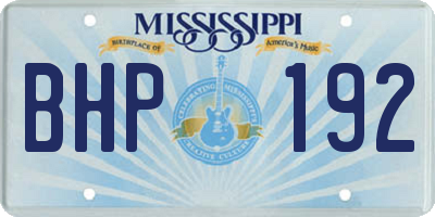 MS license plate BHP192