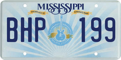MS license plate BHP199