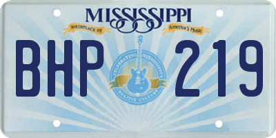 MS license plate BHP219