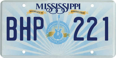 MS license plate BHP221