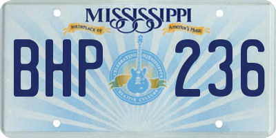 MS license plate BHP236