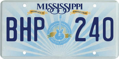 MS license plate BHP240