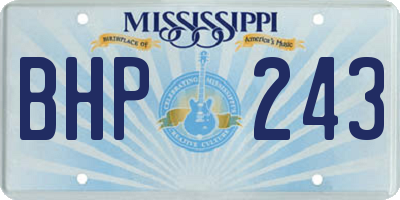 MS license plate BHP243