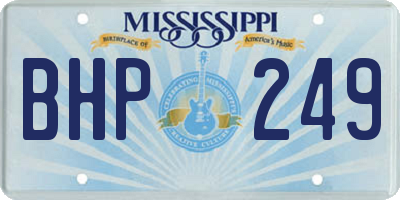 MS license plate BHP249