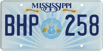 MS license plate BHP258