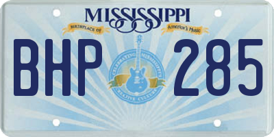 MS license plate BHP285