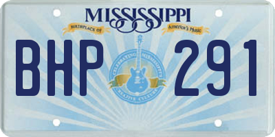 MS license plate BHP291