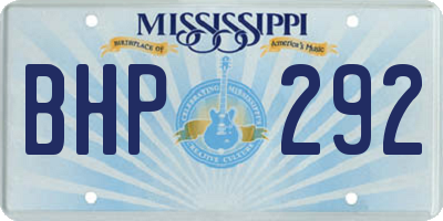 MS license plate BHP292