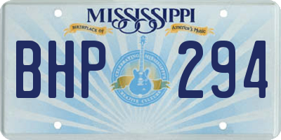 MS license plate BHP294