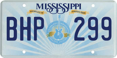 MS license plate BHP299