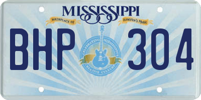 MS license plate BHP304