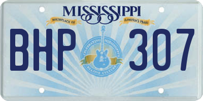MS license plate BHP307