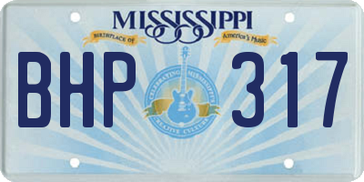 MS license plate BHP317