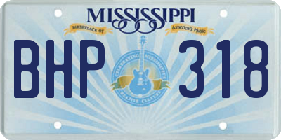 MS license plate BHP318