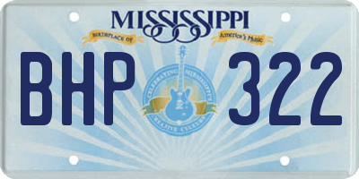 MS license plate BHP322