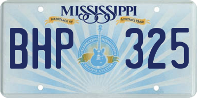 MS license plate BHP325