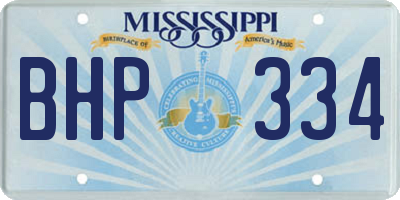 MS license plate BHP334