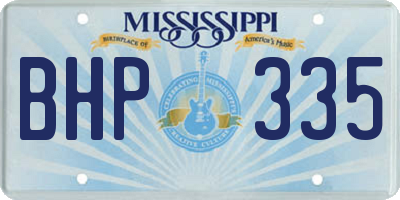 MS license plate BHP335