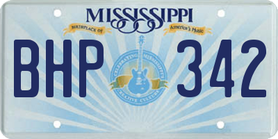 MS license plate BHP342