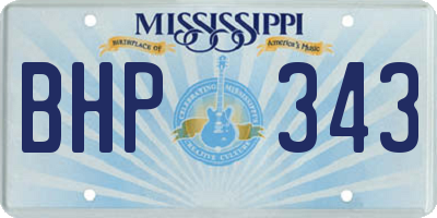 MS license plate BHP343