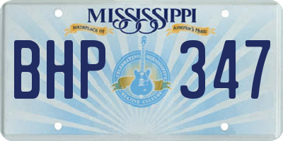 MS license plate BHP347