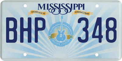 MS license plate BHP348
