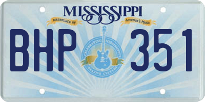 MS license plate BHP351