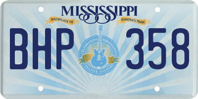 MS license plate BHP358