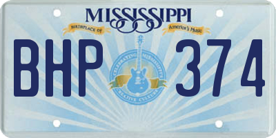 MS license plate BHP374