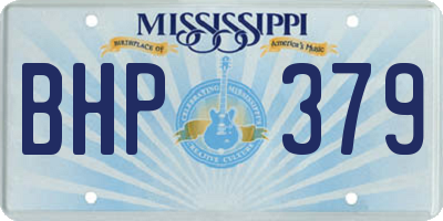MS license plate BHP379