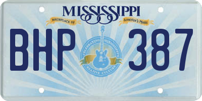 MS license plate BHP387