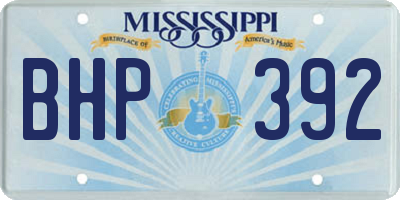 MS license plate BHP392